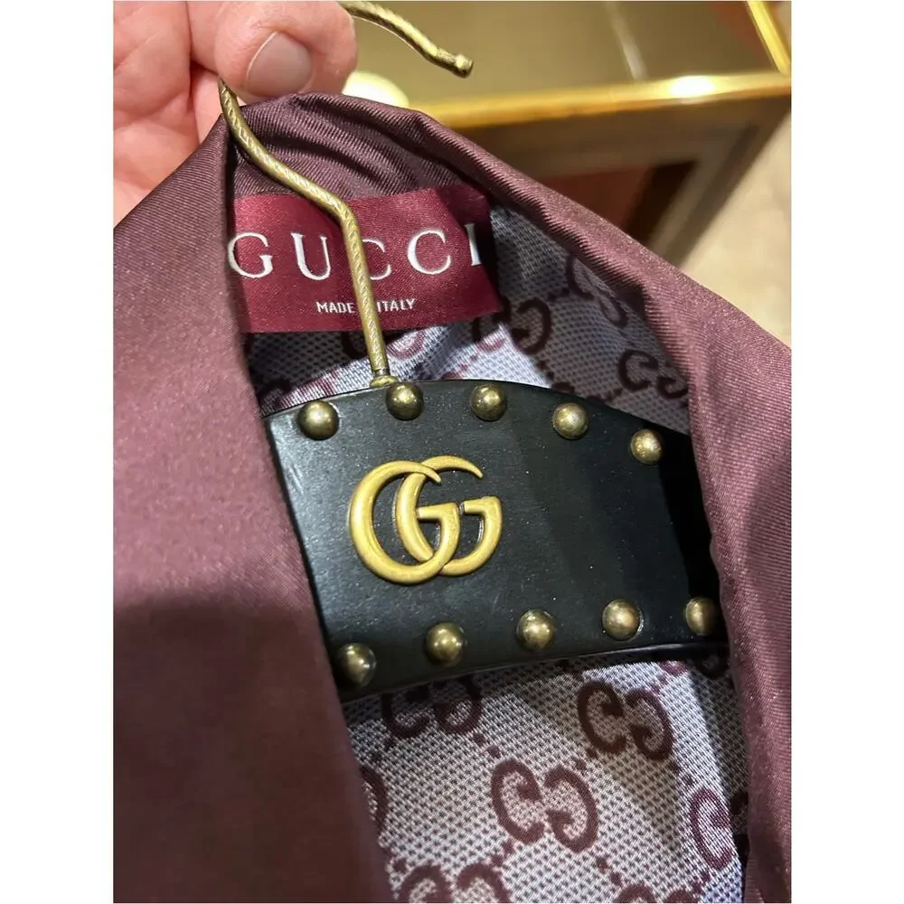 Men's Gucci 100% silk bowling shirt size 50/large US made in Italy
